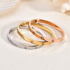 12 Style TRENDY Jewelry for Your <strong>Love</strong> Fashion <strong>Bangle</strong> 18K Gold Plated Bracelet Stainless Steel Classic Bracelet - Product Image 3