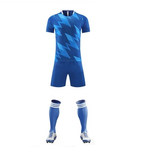 Custom Blue Red Gradient Pinstripe Voetbalshirt Dubbele Kleur 100% Polyester Ademend Snel Droogend Heren Korte Getailleerde Shirt - Product Image 6