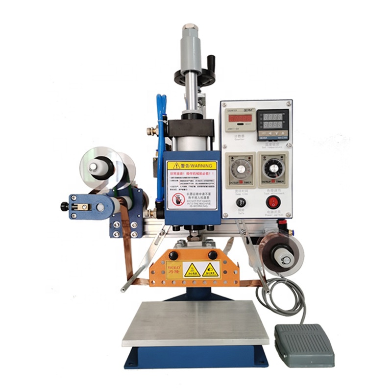 Máquina de estampado en caliente de calefacción neumática semiautomática para repujado de cuero Máquina de impresión de plástico con sangría de marca registrada