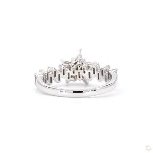 Bague en or classique moderne avec moissanite et diamant pour femme, bijou élégant et scintillant, cadeau de mariage ou de fiançailles - Product Image 5