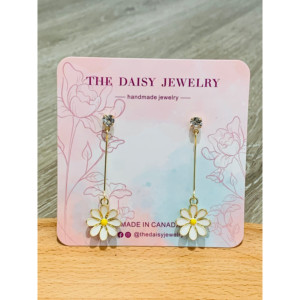 Orecchini lunghi a forma di girasole - Product Image 1