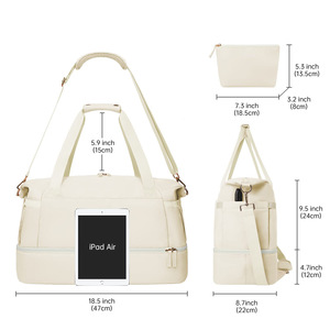 Sacs <span class=keywords><strong>de</strong></span> voyage personnalisés avec logo, sacs <span class=keywords><strong>de</strong></span> <span class=keywords><strong>sport</strong></span> en polyester avec port USB et poche à chaussures, sacs <span class=keywords><strong>de</strong></span> gym et <span class=keywords><strong>de</strong></span> <span class=keywords><strong>yoga</strong></span> - Product Image 3