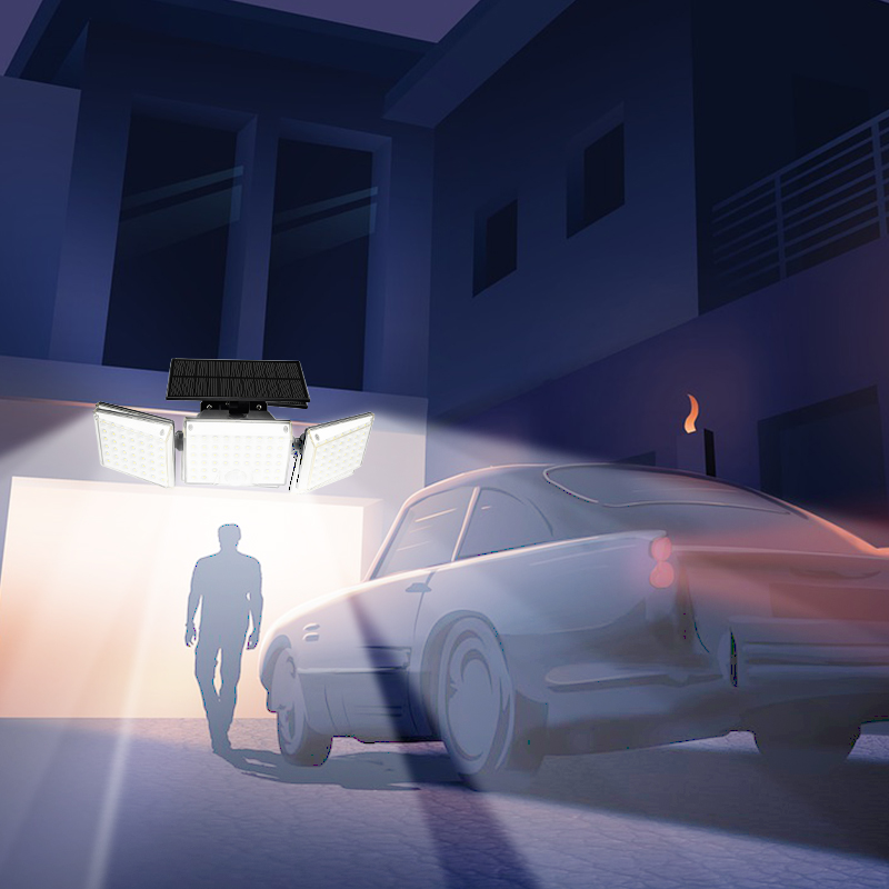 Оптовая продажа, декоративные водонепроницаемые Настенные светодиодные садовые светильники IP65 с датчиком движения, наружные настенные лампы на солнечной батарее