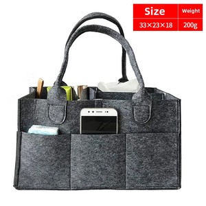 Organisateur de couches rectangulaire en tissu feutré grande capacité, sac de rangement portable et léger pliable pour couches de bébé, sac fourre-tout pour la crèche - Product Image 6