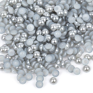 VC venta al por mayor AB colores plástico ABS parte posterior plana perla medio redondo diamantes sueltos DIY accesorios para el cabello diamantes de imitación a granel medias perlas - Product Image 2