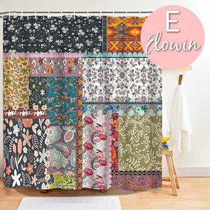 Élégance Coloré Boho <span class=keywords><strong>Salle</strong></span> <span class=keywords><strong>de</strong></span> <span class=keywords><strong>Bain</strong></span> Style Patchwork Tissu Rideaux <span class=keywords><strong>de</strong></span> Douche Bohème Folk Print Bath Decor - Product Image 6