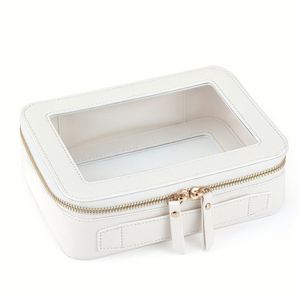 Caja de Almacenamiento de Cosméticos Transparente de PVC con Cierre, Gran Capacidad, Asa Suave, Impermeable, para Viaje, Venta Caliente de Fábrica - Product Image 1