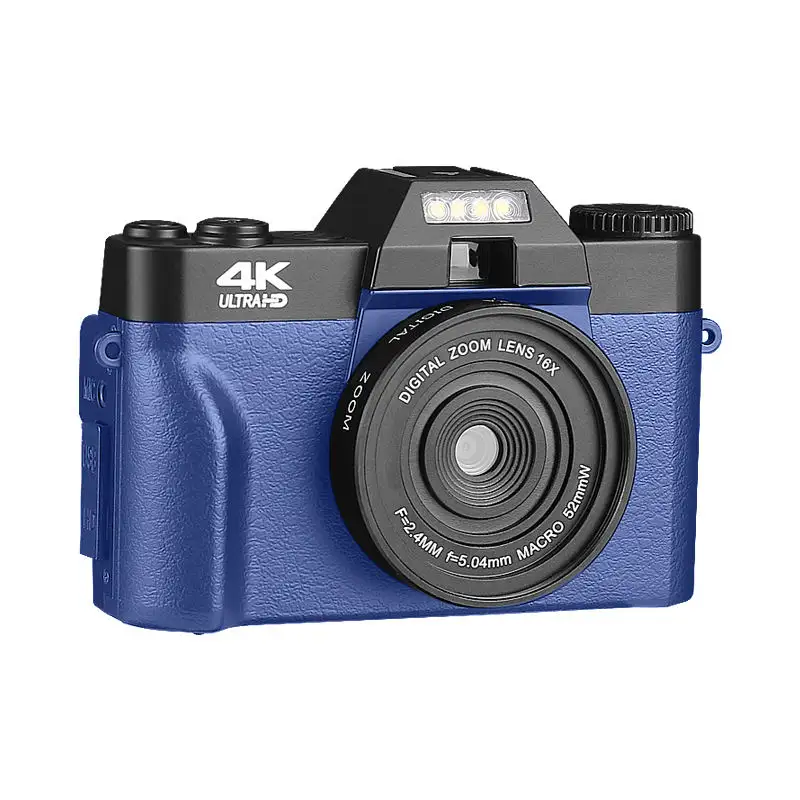 4K 48 MO Vlogging kamera 16X dijital Zoom odak 52mm geniş açı ve makro Lens 32G TF kart USB HD-MI bağlantı noktaları fotoğraf kamerası dijital