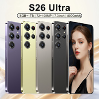 Teléfono Móvil S26 Ultra de 7.3 Pulgadas con Desbloqueo por Reconocimiento Facial, Deca Core, 16GB de RAM, 1TB de Almacenamiento, Smartphone 5G, Gran Venta