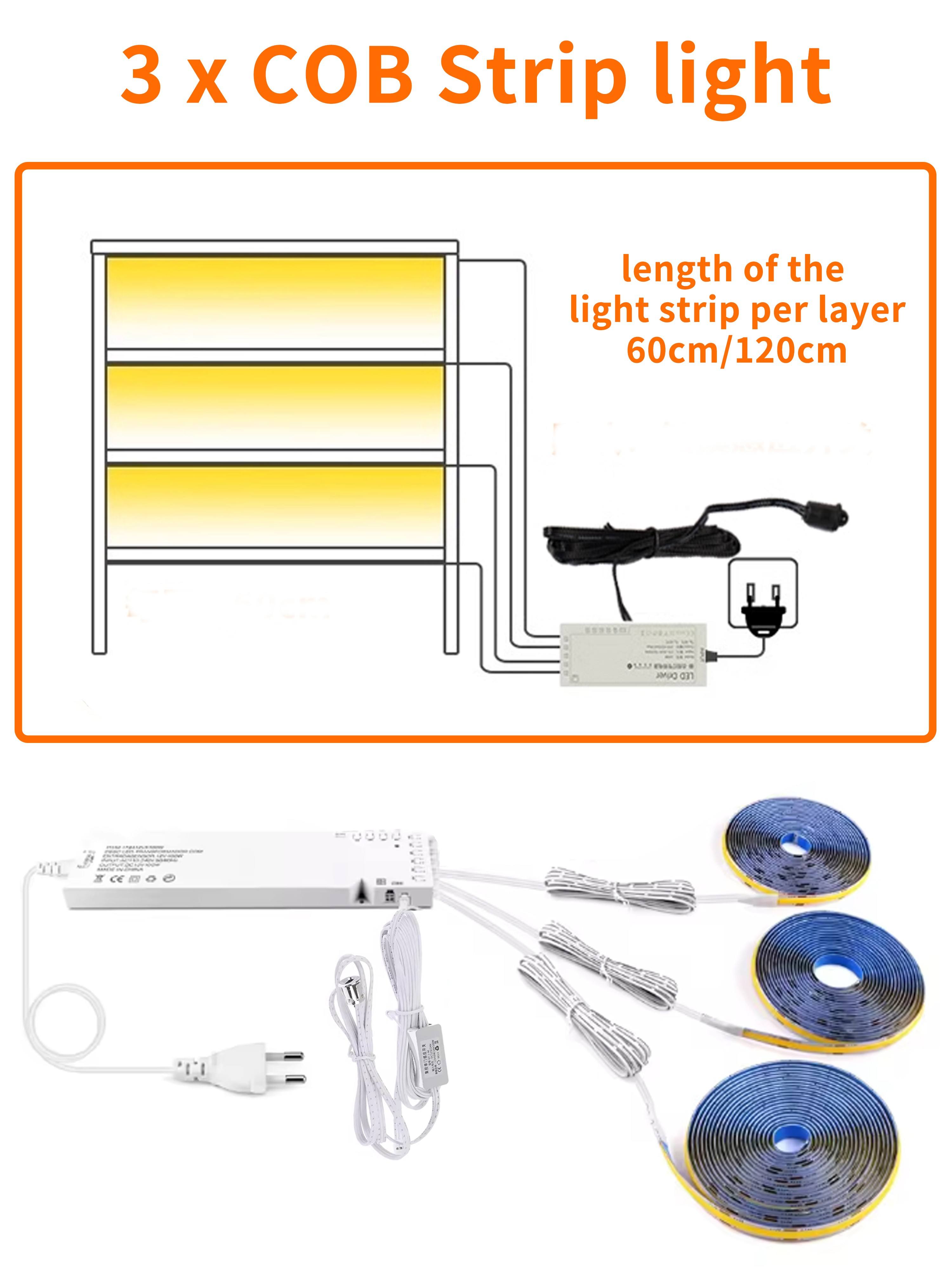 3 bandes lumineuses COB.