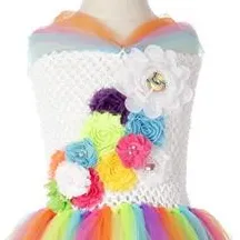 Gaun Pesta Pernikahan Tulle Pelangi Urutan Gadis Bunga Kontes Pengiring Pengantin Gaun Pesta Anak
