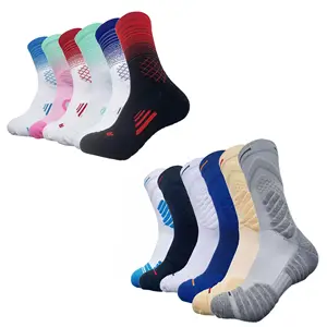 Vente en gros de différents types de chaussettes épaisses rembourrées pour le trekking, le sport et le basket-ball Chaussettes d'équipage