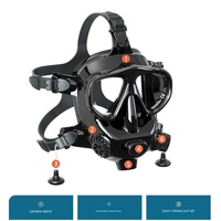 Masque de plongée intégral portable en aluminium personnalisé Rush Wave, noir, protecteur, durable, respirant, étanche, haute pression, ample