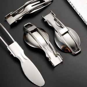 <b>Foldable</b> Tableware 304 Stainless Steel Knife Fork Spoon Student Travel <b>Camping</b> Outdoor Portable Modern Minimalism - Product Image 4