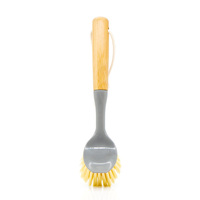 Brosses à vaisselle de cuisine avec manche en bambou, éponge à vaisselle avec grattoir intégré, brosse à récurer pour casseroles, poêles, évier et lavage de la vaisselle