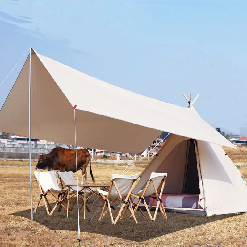 Viajante Camping Família 300D Líquido À Prova D' Água Poliéster Pirâmide Tenda Tendas de Tecido de Algodão Personalizado
