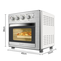 Horno Freidora de Aire RAF 25L 3 en 1, 1700W, con Puerta Visible, para Pollo, Pizza, Tostadas, Cocina Casera