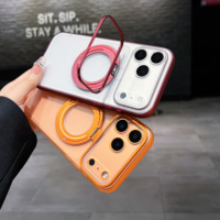Casing HP iPhone 17 Pro Tpu Pc Magnetic Ring Holder Putar 360 Derajat Grip Airbag Anti Shock Hitam Pink Oem Grosir