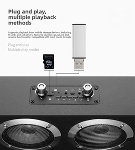 ลำโพงไม้แบบพกพาสำหรับ V4.2 USB AUX กำลังขับสูง 40W ควบคุมด้วยระบบสัมผัส ไมโครโฟนในตัว เล่นได้นาน 5-10 ชั่วโมง เหมาะสำหรับใช้งานกลางแจ้ง - Product Image 3