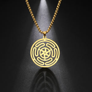 Talismán de Acero Inoxidable con Símbolo de la Triple Luna, Rueda de Hécate <span class=keywords><strong>Vikinga</strong></span>, Bendiciones y Prosperidad, Venta al por Mayor de Fábrica - Product Image 2