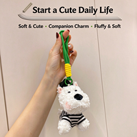 Pendentif en peluche Z Cartoon West Highland White Terrier, adorable chiot, pendentif de sac, porte-clés en peluche, vente en gros, cadeau pour femmes et enfants