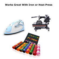 Échantillon gratuit d'autocollant de machine de presse à chaud de troupeau de prix usine 0.5X25M réutilisable velours daim HTV vinyle coupe de textile haute température