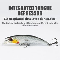 Leurre de pêche artificiel dur en ABS, type micro-organisme, imitation requin, coulant, avec hameçons, 64mm 4g, pour pêche en eau douce au bar