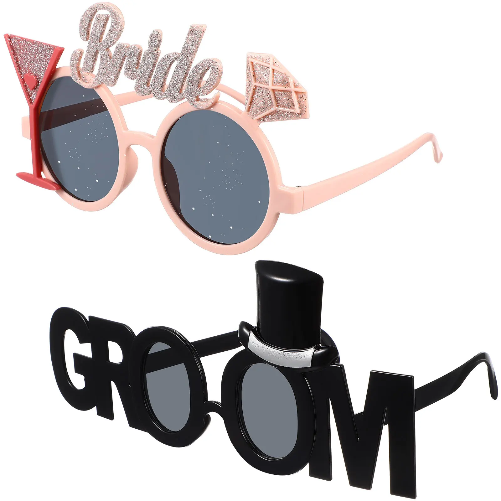 Bridal Shower Novelty Sunglasses chú rể cô dâu Kính bachelorette trang trí tiệc hen đêm ủng hộ đám cưới Nguồn cung cấp kd507