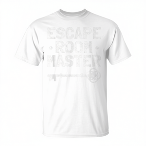 Camiseta Escape Room Master Blanca Unisex para Adulto, Talla Mediana, Cuello Redondo, Manga Corta, Impresión Serigráfica, Entrenamiento, Team Building - Product Image 2