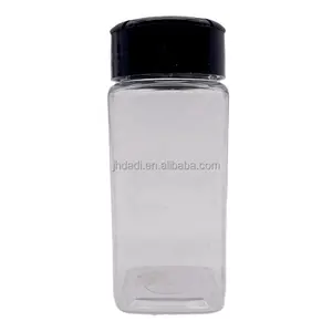 Wholesale 120ml container kitchen square plastic seasoning spices / glitter jar shaker bottle packaging with customized lid