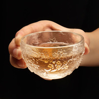 ArtFamily – Gobelet en verre artisanal moulé à la cire perdue, service à thé personnalisé motif floral, décoration de luxe pour la maison, présentation élégante pour table, cadeau Jiangsu