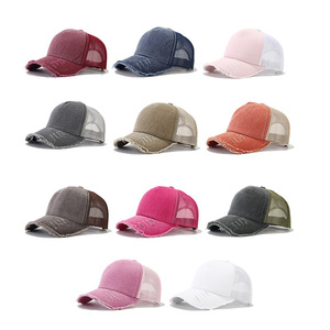 Vente chaude Trous Lavé Coton Net Cap À Faire Vieille Lumière Plaque D'été Cap Mâle En Plein Air Ombre Casquette De Baseball - Product Image 6