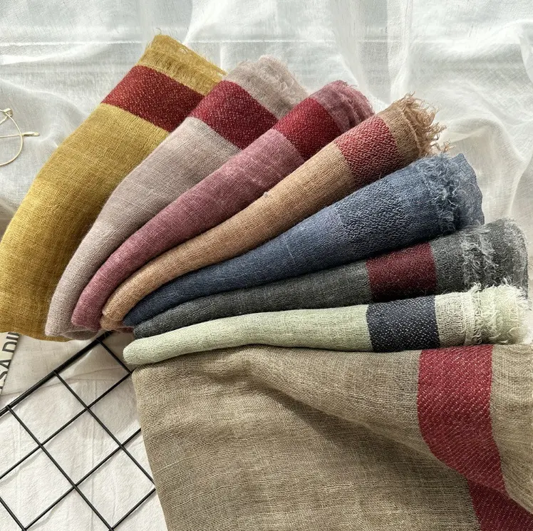 Solid wool scarf for autumn and winter warmth retro scarf Morandi color shawl dirty dyed scarves hijabs