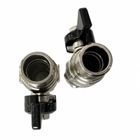 Raccord de compression en laiton EN1254-2 avec poignée papillon nickelée, connecteur de tuyau de 22 mm à filetage mâle, vanne à boisseau sphérique