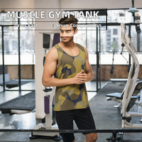 Débardeur de compression camouflage pour homme, séchage rapide, respirant, tricoté, sans manches, pour le fitness et la gym