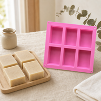 6-teilige quadratische Silikon-Kuchenform, lebensmittelecht, rechteckig, antihaftbeschichtet, BPA-frei, Backform für Brot und Kuchen