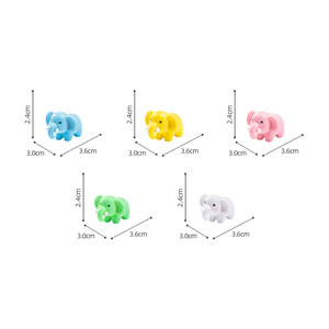 Figurines d'animaux miniatures en PVC mignonnes, mini figurines d'éléphants pour les paysages micro-mousse DIY, terrarium, jardin féerique, décoration de fête - Product Image 6