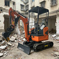 Mini-excavatrice 2T pour pompe hydraulique et moteur, pelle sur chenilles 2000 kg, cabine, CE ISO EPA EURO5, livraison rapide