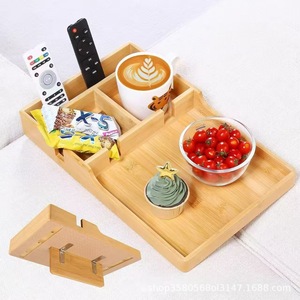 Bandeja de Sofá de Madera Autonomy, Bandeja Multifuncional de Bambú para Sala de Estar, Bandeja Portátil para Aperitivos y Frutas, Mesa Auxiliar - Product Image 1