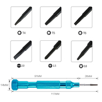 Kit de tournevis de précision en alliage avec aimant intégré, antidérapant, chromé, pour réparation de téléphones portables, outil de démontage durable