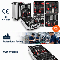 Kit d'outils professionnels complets de 899 pièces, boîtes d'outils à main, outils pour la maison, la menuiserie, la réparation automobile, l'entretien, boîte à outils de travail