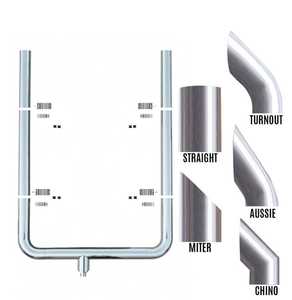 ケンワースピータービルト用フラットトップスタック付きカスタム6X153インチステンレス鋼排気キット - Product Image 1