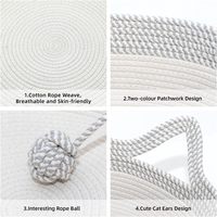Grand panier pour animaux de compagnie en corde de coton fait main, design moderne en forme de cercle, pour chats et chiots, avec un design écologique et un rangement pour jouets