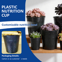Pot de culture en plastique PP léger et durable pour fleurs de jardin, noir, épais, souple, pour semis et germination en pépinière