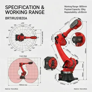 Robot Industrial de 6 Ejes BORUNTE BRTIRUS1510A, Carga Útil de 10 kg, Alcance de 1587 mm, para Soldadura y Recogida y Colocación - Product Image 3