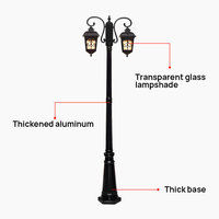Colonne d'éclairage paysager LED carrée moderne pour les zones piétonnes, pour jardin, cour, décoration de poteau droit en aluminium