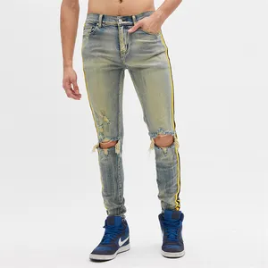 GINGTTO定制最新Valabasas牛仔裤长裤设计男士牛仔牛仔裤上漆修身长裤