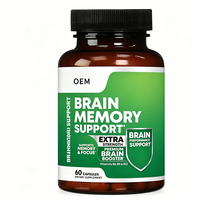 Capsules de soutien cérébral pour la mémoire et la concentration avec vitamines B6, B9, B12, 60 unités, complément alimentaire