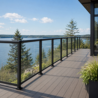 Système de main courante murale en aluminium pour escalier, balustrade 6063 T5 thermolaquée, antirouille, pour marches intérieures et extérieures