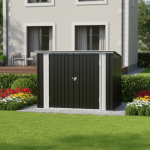 <span class=keywords><strong>Caseta</strong></span> Metálica Horizontal de 6 x 3 Pies, <span class=keywords><strong>Caseta</strong></span> de Almacenamiento Exterior con Puertas Dobles con Cerradura y Bisagras de Fácil Elevación <span class=keywords><strong>para</strong></span> Contenedores de Basura - Product Image 3